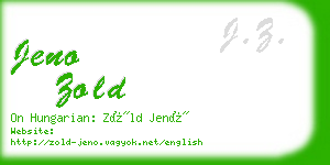 jeno zold business card